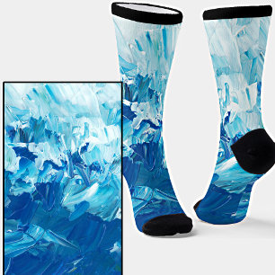 Calcetines con efecto de pintura azul y blanco