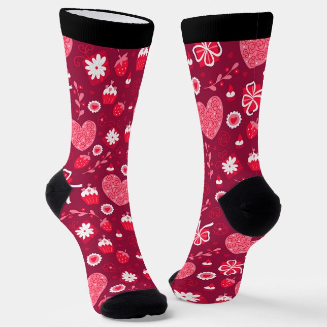Calcetines con estampado de corazones de San Valen (Angular)