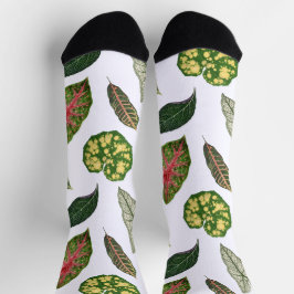 Calcetines con estampado de hojas de plantas vinta