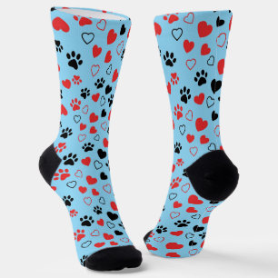 Calcetines con estampado de huellas de garra rojas