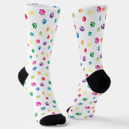 Calcetines con estampado de huellas de patas color