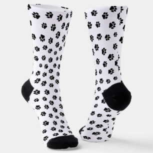 Calcetines con estampado de huellas de patas en bl
