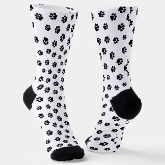 Calcetines con estampado de huellas de patas en bl