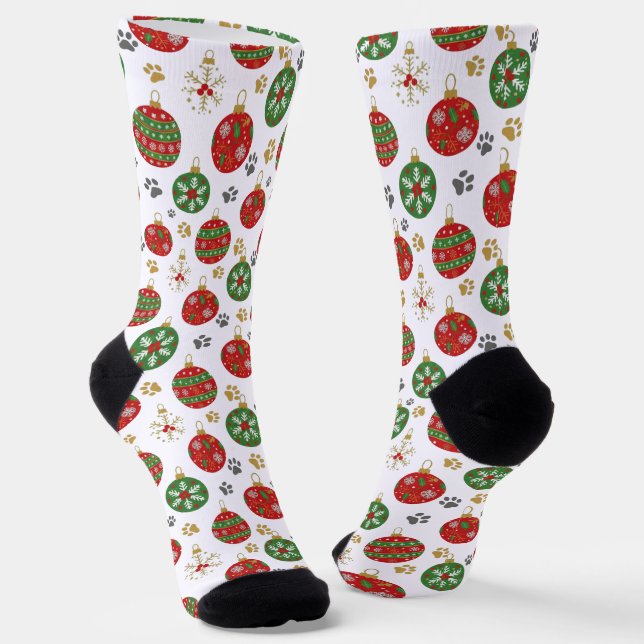 Calcetines con estampado de huellas de patas navid (Angular)