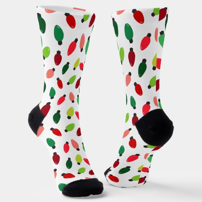 Calcetines con estampado original de luces de árbo (Angular)