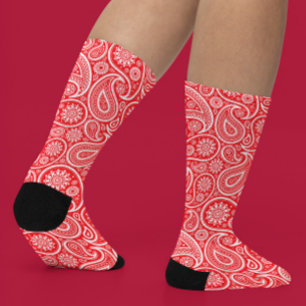 Calcetines con estampado vintage de cachemira blan