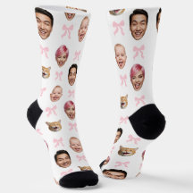 Calcetines con foto de cara personalizada lazos Co