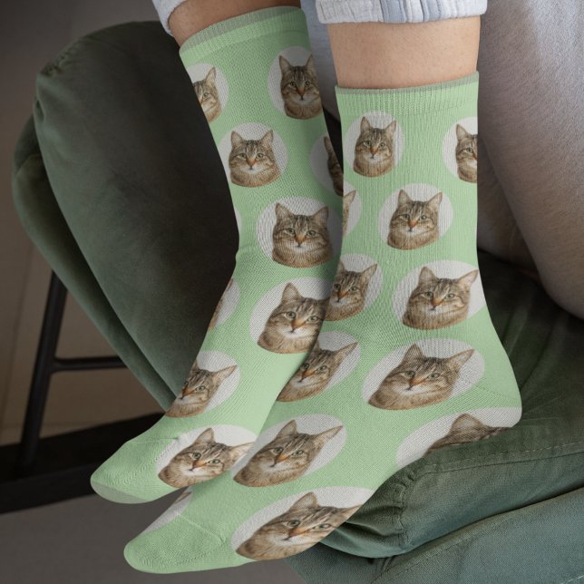 Calcetines con foto de gato personalizados lindos (Subido por el creador)
