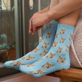 Calcetines con foto de mascota personalizados lind