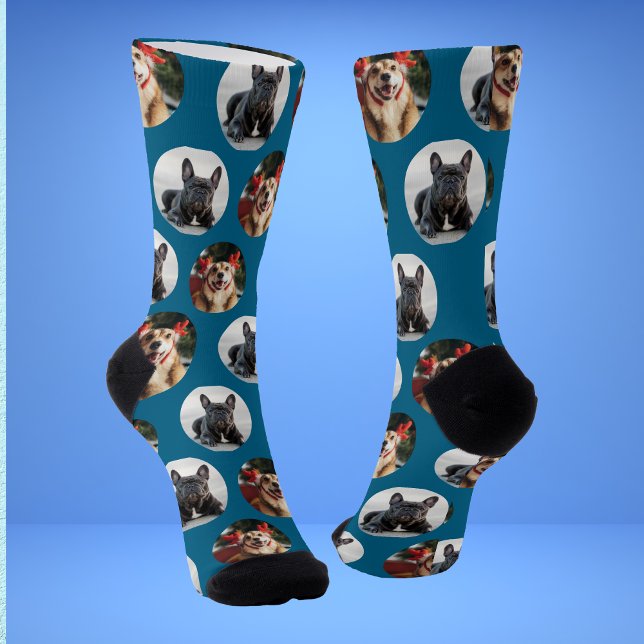 Calcetines con foto de perro 2 mascotas lindas (Subido por el creador)