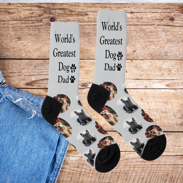 Calcetines con foto de perro y patrón personalizad (Subido por el creador)