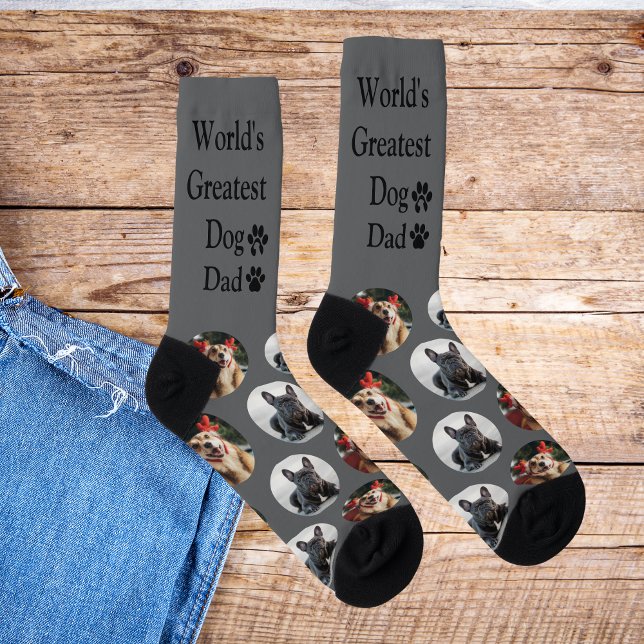 Calcetines con foto de perro y patrón personalizad (Subido por el creador)
