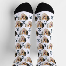Calcetines con foto personalizada de mascota y hue