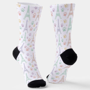 Calcetines con Huella de Pata Pastel de París
