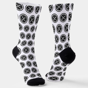 Calcetines con logo de moneda negra desgastada XRP