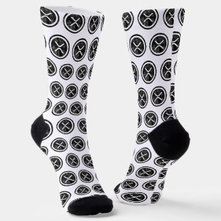 Calcetines con logo de moneda negra desgastada XRP