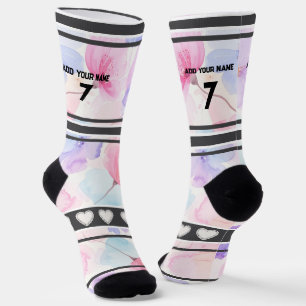 Calcetines con nombre y número - Flor Rosa
