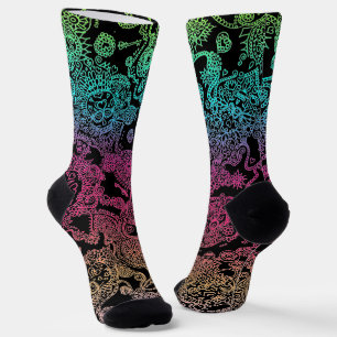Calcetines con Patrón de Calaveras del Día de Muer