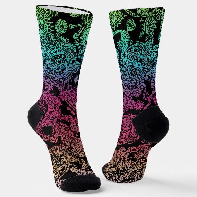 Calcetines con Patrón de Calaveras del Día de Muer (Angular)
