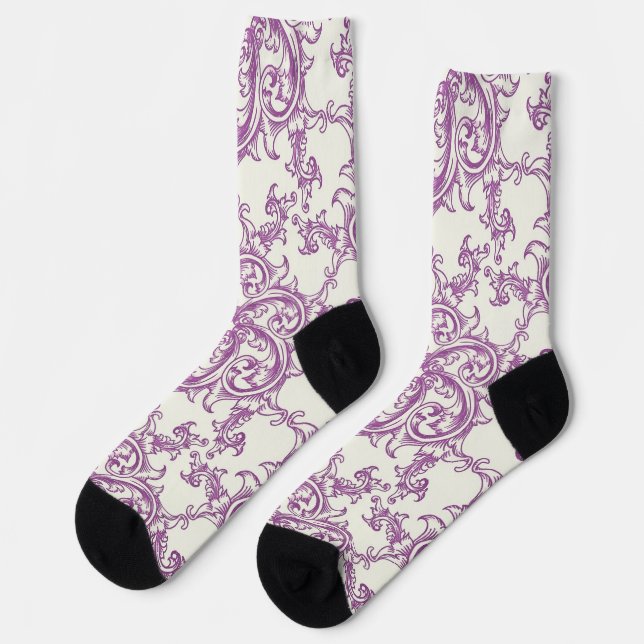 calcetines con patrón de flores medievales (Izquierda)