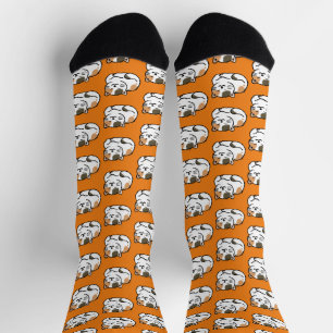 calcetines con patrón de gato calico dormido