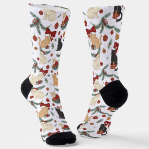 Calcetines con patrón de gatos lindos y decoracion