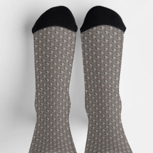 calcetines con patrón de hongo oruga