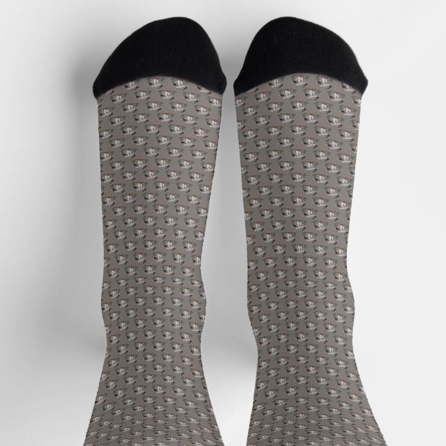 calcetines con patrón de hongo oruga (Arriba)