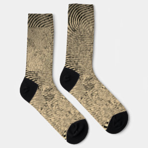 Calcetines con patrón de huella dactilar monocromo