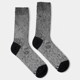 Calcetines con patrón de huella dactilar monocromo