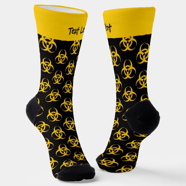 Calcetines con patrón de icono de riesgo biológico (Angular)