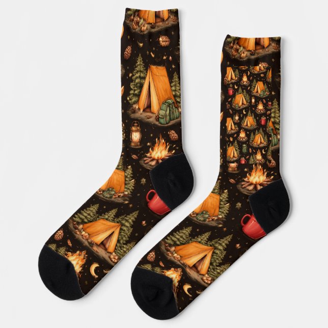 Calcetines con patrón de noches en el bosque (Izquierda)