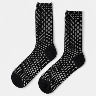 Calcetines con patrón de punto negro geométrico mo