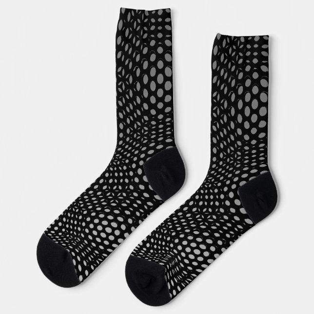 Calcetines con patrón de punto negro geométrico mo (Izquierda)