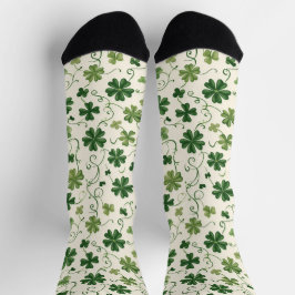Calcetines con patrón de remolino de trébol retro