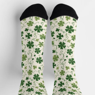 Calcetines con patrón de remolino de trébol retro