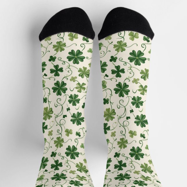 Calcetines con patrón de remolino de trébol retro (Arriba)