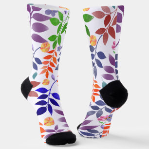 Calcetines con patrón floral de acuarela
