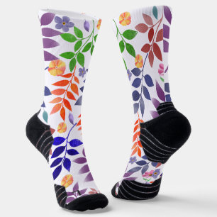 Calcetines con patrón floral de acuarela