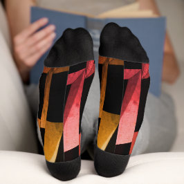 Calcetines con patrón geométrico negro y gris mode