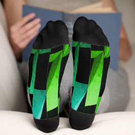 Calcetines con patrón geométrico negro y gris mode