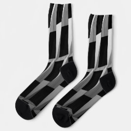 Calcetines con patrón geométrico negro y gris mode