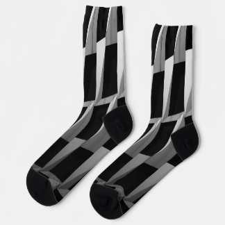 Calcetines con patrón geométrico negro y gris mode