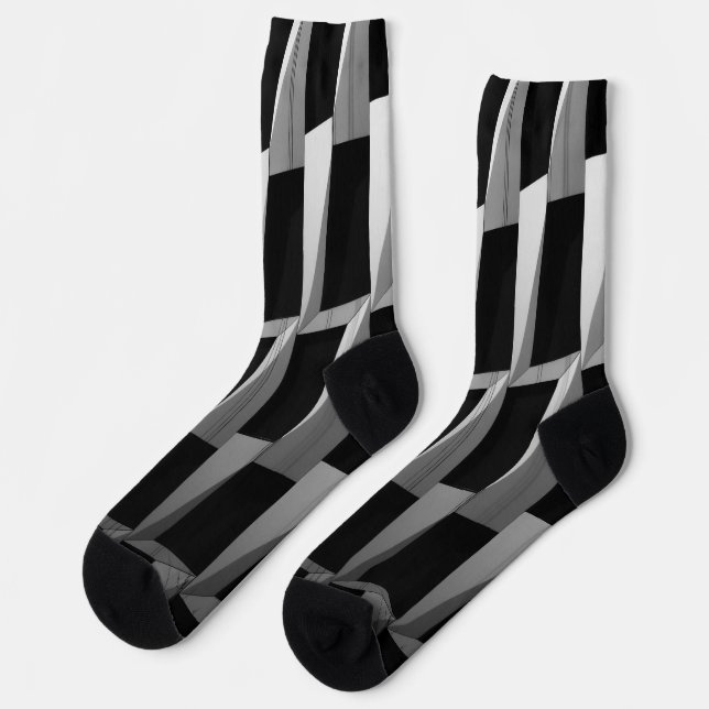 Calcetines con patrón geométrico negro y gris mode (Izquierda)