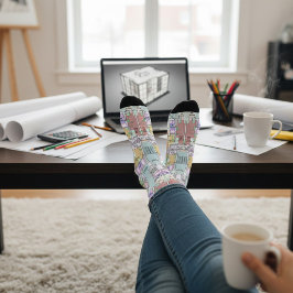 Calcetines con plano arquitectónico elegante