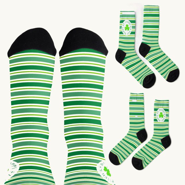 Calcetines con rayas de San Patricio con impresión (Subido por el creador)