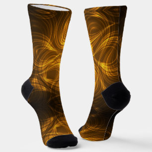 Calcetines con un vibrante dorado y negro giratori