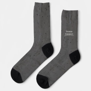 Calcetines Concreto Moderno Blanco y Gris Oscuro