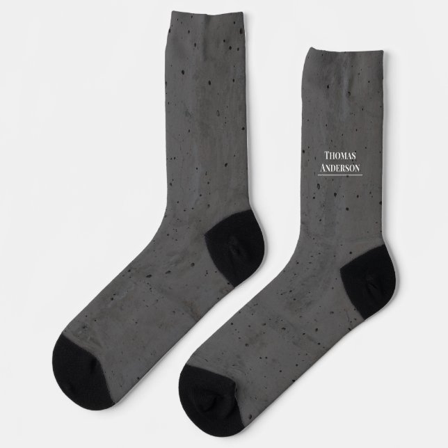 Calcetines Concreto Moderno Blanco y Gris Oscuro (Izquierda)