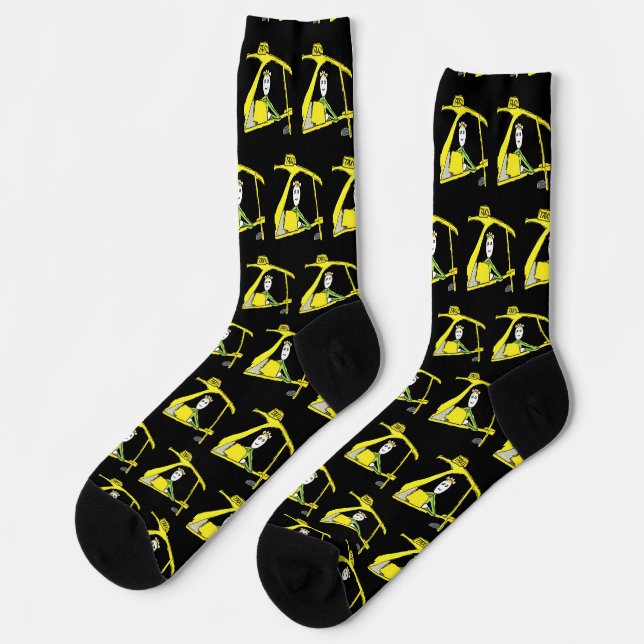 Calcetines Conductor de Taxi Stickman (Izquierda)